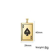 1pc Stainless Steel Lucky Poker Charm For Diy Keychain, Necklace, Bracelet Making - Fashion Series - View 13