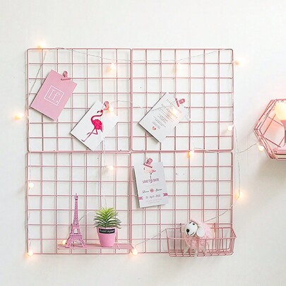 1 pieza/2 piezas - Rejilla de pared, pared de malla de alambre para fotografías, estantería de pared, utilizada para paneles de exhibición en habitaciones, dormitorios y oficinas, decoración del hogar, decoración de la habitación, decoración de pared