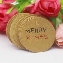 100pcs+100strings 3cm Round Kraft Paper Printed Gift Tags With Strings For Handmade, Wedding, Baking - Kraft Paper Round 3cm Label - View 14