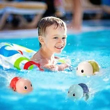 Juguete de tortuga de baño para niños, niños y niñas - Juguete Montessori para bebés y niños pequeños, adorable tortuga de cuerda que nada en el agua, juego de agua de plástico, juguete sensorial coordinado, adecuado como regalo de cumpleaños, Día del Niño, San Valentín, Pascua, Navidad - No se necesitan baterías - Multicolor - Ver 6