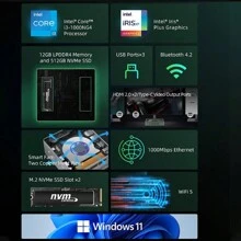 BMAX BMAX B6 Plus Mini PC Windows 11 PC Intel I3-1000NG4 12GB DDR4 RAM 512GB NVMe SSD WIFI 5 USB 3,0 USB * 3  * 2 Bluetooth4.2