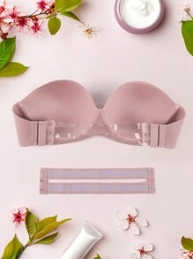 Thin Strapless Smooth Bra, Push-Up With Anti-Slip Design For Side And Bottom Support, Invisible Bra For Wedding Dress, Lingerie