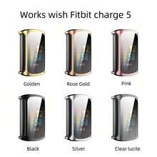 Carcasa Protectora Para Fitbit Charge 5/charge 6, Cubierta Completa De Tpu Con Electrochapado, Carcasa Resistente A Caídas Y Arañazos Para Reloj - Unitalla - Ver 1