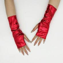 1 Pair Sexy Coated Leather Reflective Tight Bondage Gloves, Suitable For Stage Performance, Party, Couple Play, Etc. - A - View 15