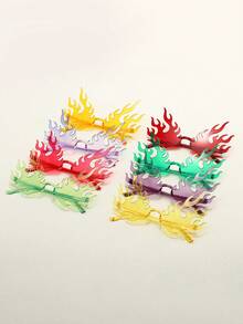 4pcs Flame Shaped Party Glasses Fashion Accessory For Birthday Party Gathering - Multicolor - View 1