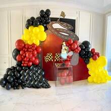 155入組氣球花,黃色、紅色、黑色乳膠氣球裝飾生日慶祝、聖誕派對、復活節慶祝活動 - 彩色 - 查看 4