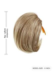 Synthetic Short Ponytail 6-Inch Bun Hair Comb Clip Hair Bundle Adjustable Drawstring Ponytail Synthetic Hair Piece Female Extension