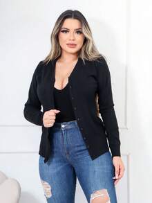 Women Knit Tops - 黑色 - 查看 4