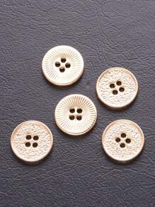 10pcs/set Clothing Hand-sewn Metal & Fabric Buttons Diy Handmade Decoration - Gold - View 9