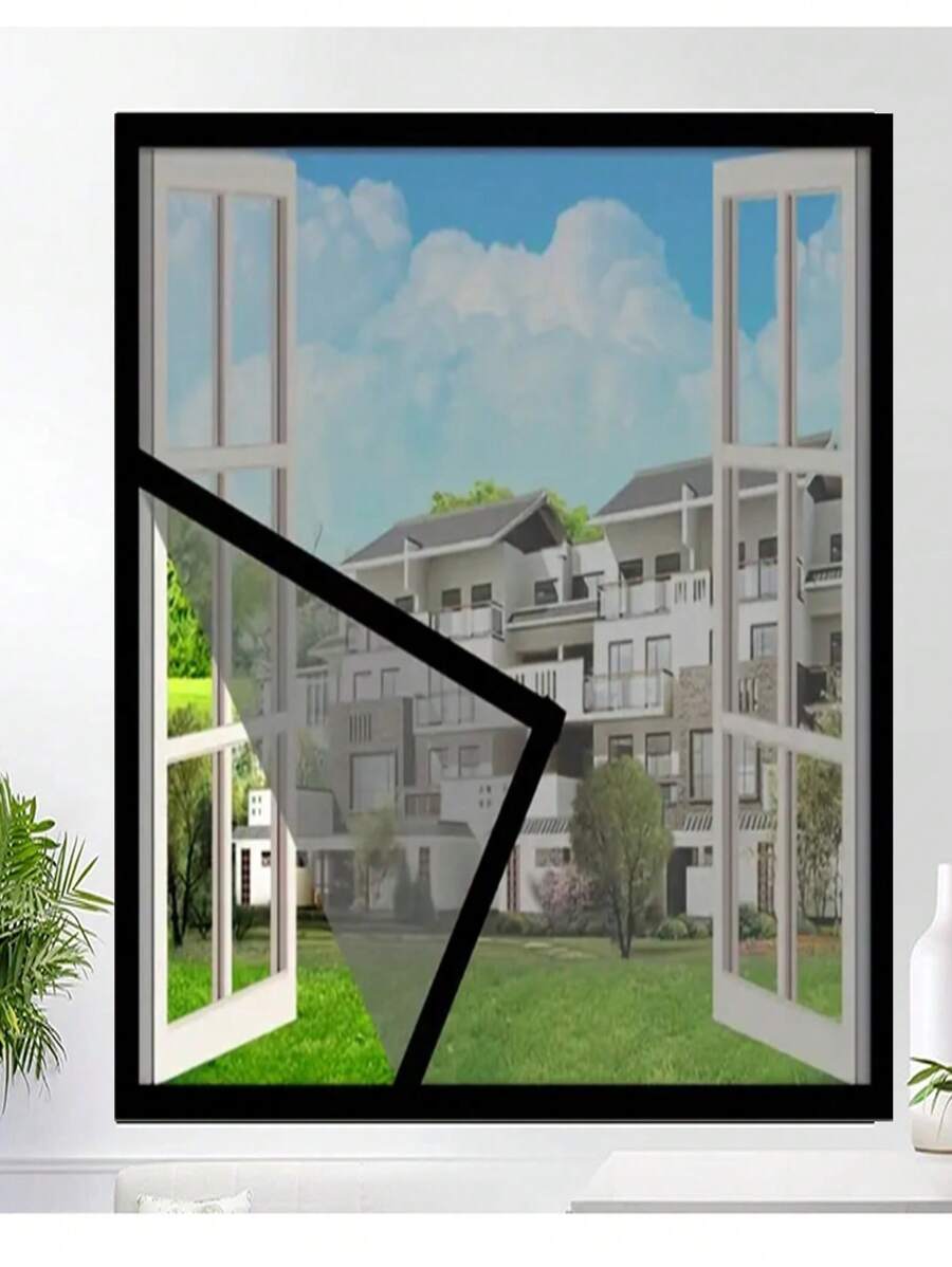 1 Set Window Screen Mesh, Self-Installed Window Screen, With Hook & Loop Tape, Self-Adhesive Anti-Mosquito And Insect-Resistant Window Screen, Sliding Window Invisible Screen Mesh