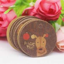 100pcs+100strings 3cm Round Kraft Paper Printed Gift Tags With Strings For Handmade, Wedding, Baking - Kraft Paper Round 3cm Label - View 65