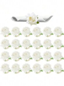 1pc/6pcs/12pcs/24pcs Simulation Napkin Rings Western-Style Hotel Mouth Cloth Handmade Creative Mori Style Rose Napkin Holder New Napkin Buckle