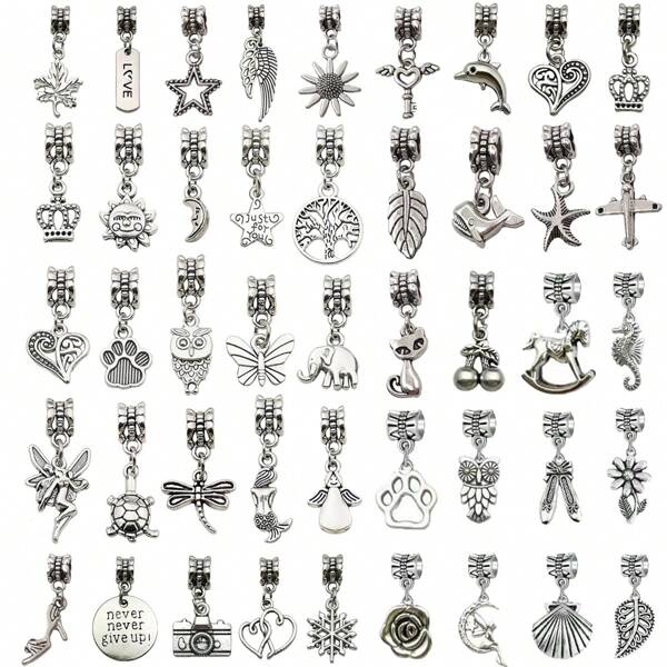 Random, Maple Leaves, Stars, Feathers, Sunflower Keys, Dolphins, Love Crowns, Sun Moons, Tree Leaves, Whales, Planes, Cat Claws, Owl Butterflies, Elephants, Cats, Cherries, Wooden Horses, Seahorses, Elves, Turtles, Dragonflies, Cameras, Snowflakes, Etc. DIY Bracelets, Necklaces, Large Hole Beads, Jewelry Accessories.