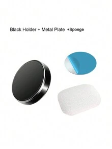 Multifunctional Round Phone Holder, Car Mount Phone Stand - Black - View 5