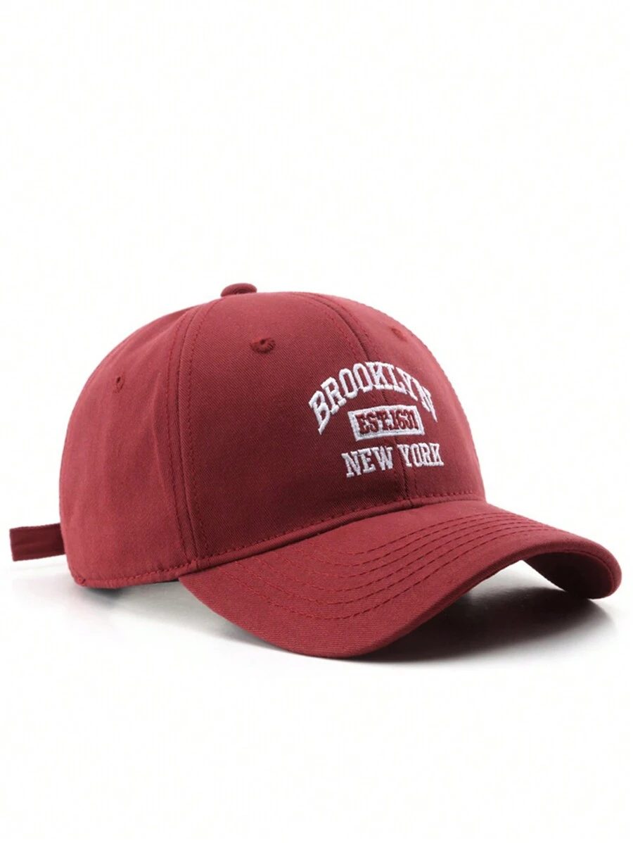 Gorra de béisbol con bordado de letras para hombres - Rojo - Ver 1