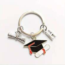 Llavero colgante de aleación de graduación de doctorado, regalo de graduación de bachiller, regalo de último año de secundaria, accesorio de coche, dije para bolso, recuerdo escolar