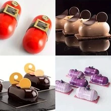 1pc 8-Cavity Elliptical Mousse Cake Silicone Mold, Baking, DIY Cake Gum Paste Mold, Baking Kitchen Tool - White - View 5