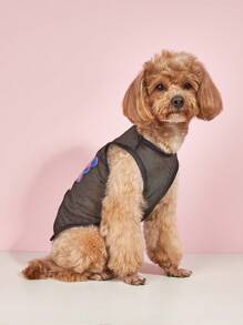 1pc Thin Mesh Vest With Cartoon Bear Print For Summer Breathable Pet Cats And Dogs - Black - View 4