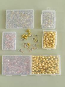 Push Pins For Bulletin Board, Thumb Tacks For Wall, Cork Board, Map, Calendar, Photos, Rose Gold Map Push Pin, Round Head Map Pin, Clear Push Pins, Plastic Head Push Pins, With Storage Box, DIY For Craft Projects, Home Office Organization, Large Size Back To School, Back To School, School Supplies