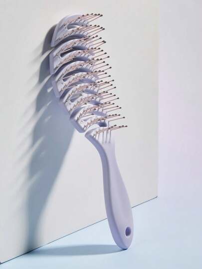 1 Cepillo Dual de Uso Húmedo y Seco con Diseño Hueco y Mango, Forma Ovalada, Cepillo Secador Desenredante - Ergonómico, Dientes Flexibles al Calor, Secado con Soplador, Desenredar Nudos, Regalo Ideal para Niñas, Adecuado para Cuidado del Cabello en Spa (Morado) Cepillo de Cabello, Peine, Herramientas para el Cabello, Productos y Accesorios para el Cabello para Peluquería, Salón de Belleza, Vuelta al Colegio, Artículos Esenciales de Viaje, Feriados