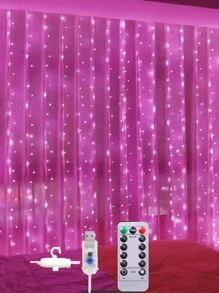 1 dây đèn rèm cửa sổ, đèn cổ tích 300 đèn LED điều khiển bằng USB với 8 chế độ chiếu sáng, đèn trang trí mờ từ xa cho phòng ngủ gia đình, thích hợp cho trang trí không khí tiệc cưới, sinh nhật - Màu vàng - Xem 6