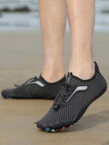 Multi-Functional Plus Size Yoga Beach Shoes For Water Hiking - Black and White - View 5