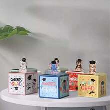 24 Piezas Cajas De Recuerdos De Fiesta De Graduación Para Niños, Cajas Pequeñas De Felicitación Para Graduados Con Diseños De Animales Lindos Hechas De Cartón Para La Fiesta De Graduación De La Escuela Primaria Y De Kindergarten De La Clase De 2024 - Multicolor - Ver 8