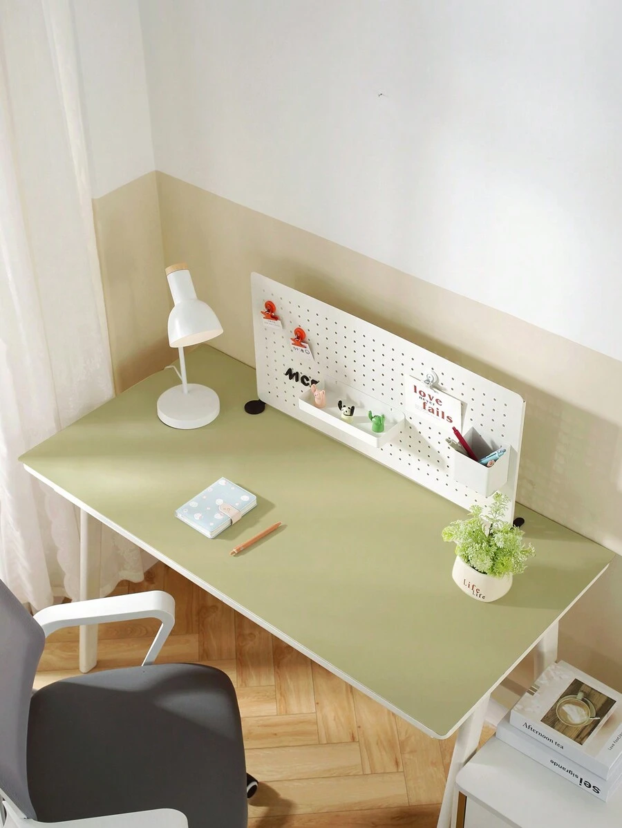 A Matcha Green Organic Silicone Desk Mat With Rounded Corners, Erasable Note-Taking Surface, Waterproof, Oil-Proof And Heat-Resistant, Anti-Liquid Permeation, Scratch-Resistant And Wear-Resistant, Easy To Clean, Suitable For Living Room, Home And Student Desk. - Mint Green - View 1