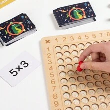 Kids" Multiplication Table Practice Mind Training Interactive Toy, Battle Reaction Math Board Game For Parent-Child Interaction - Apricot - View 5