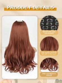 Clip In Hair Extensions Thick Long Straight Hair Extensions Upgrade Soft Lace Weft Lightweight 7PCS Layered Hair Extensions 18Inch For Women(Auburn) - Dirty Orange - View 2