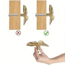 1 件/2 件金色花朵抽屉把手，创意花瓣厨柜把手、梳妆台把手、家具柜抽屉拉手、衣柜门把手 - 金色 - 查看 4