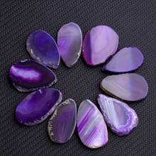 1pc/3pcs/5pcs/7pcs/10pcs Synthetic Crystals Asymmetrical Polished Purple Agate Slices For Home Decoration And Jewelry Making