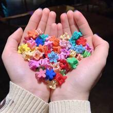 50pcs/Set Women's Multicolor Flower Design Cute Hair Claws For Daily Or Campus Hair Decoration Claw Clips Hair Clips Hair Jaw Clip Hair Clamps Hair Clutch Hair Catcher Clip