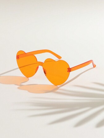 1 paire de lunettes de mode créatives sans monture à design en forme de cœur pour femmes. Accessoires de plage pour l'été, , tenues femmes automne-hiver, tenues décontractées, cadeaux, Saint-Valentin, festival Y2K, festival musical, vacances à la plage, extérieur, voyage