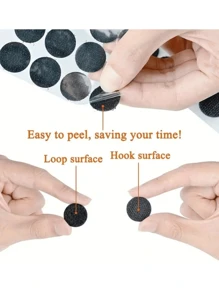 24pcs- Black Round Paste  Self-Adhesive Dots Strong Adhesive Diameter Sticky Back Nylon Coins Hook And Loop Dots Perfect ForClassroom Office And Home Use  !