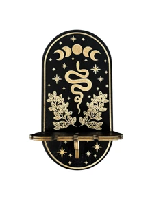 1 件木制动物形状家居装饰壁挂式架子，可爱设计，储物架，家居装饰，房间装饰，墙壁装饰 - 黑金 - 查看 11