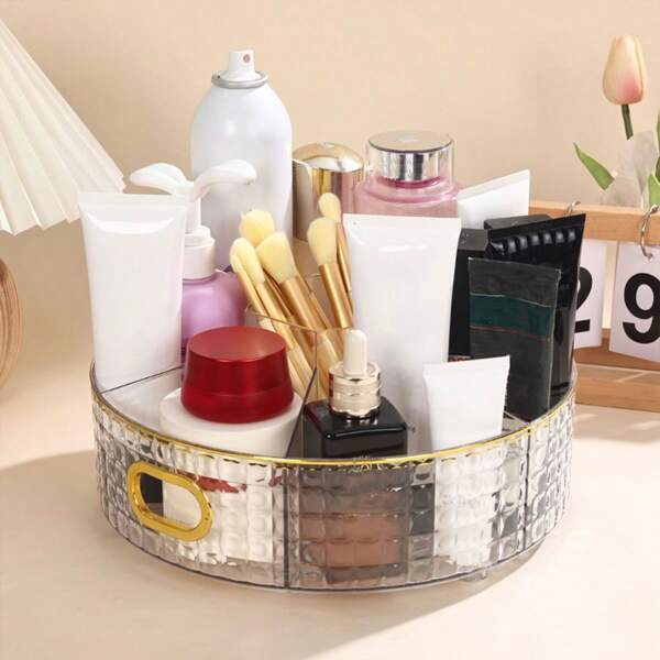 1 pièce Boîte de rangement pour cosmétiques de salle de bain, organisateur de bureau, plateau de rangement pour bijoux, accessoires de salle de bain, organisateur de rouge à lèvres, bijoux et soins de la peau, peut également être utilisé comme plateau de fruits