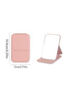 1Pc Foldable Makeup Mirror, Portable Handheld Mini Mirror For Personal Grooming, Dormitory Tabletop And Office Use, Adjustable And Portable Folding Mirror Home Bathroom Decor Summer Makeup Organizer Bathroom Accessories