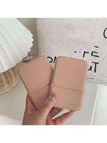 1Pc Foldable Makeup Mirror, Portable Handheld Mini Mirror For Personal Grooming, Dormitory Tabletop And Office Use, Adjustable And Portable Folding Mirror Home Bathroom Decor Summer Makeup Organizer Bathroom Accessories