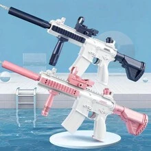 超級水槍,射程15英尺,易於裝水,可充電的玩具槍,帶有大容量水箱,適用於夏季運動遊戲 - 多色 - 查看 4