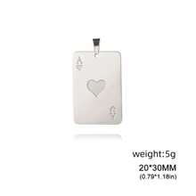 1pc Stainless Steel Lucky Poker Charm For Diy Keychain, Necklace, Bracelet Making - Fashion Series - View 12