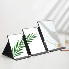 1pc Foldable Portable HD Tabletop Princess Mirror For Makeup Dressing Room, Student Dormitory, Small Size - Black - View 9