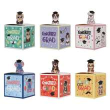 24 Piezas Cajas De Recuerdos De Fiesta De Graduación Para Niños, Cajas Pequeñas De Felicitación Para Graduados Con Diseños De Animales Lindos Hechas De Cartón Para La Fiesta De Graduación De La Escuela Primaria Y De Kindergarten De La Clase De 2024 - Multicolor - Ver 1