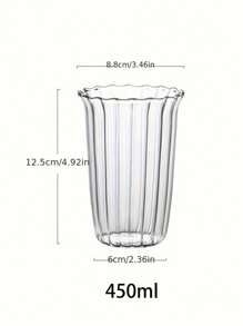Taza De Vidrio Floral Resistente Al Calor Ins Para Café, Latte, Leche, Té, Jugo Y Bebidas Frías, Taza De Agua A Rayas Simple Y De Alta Gama