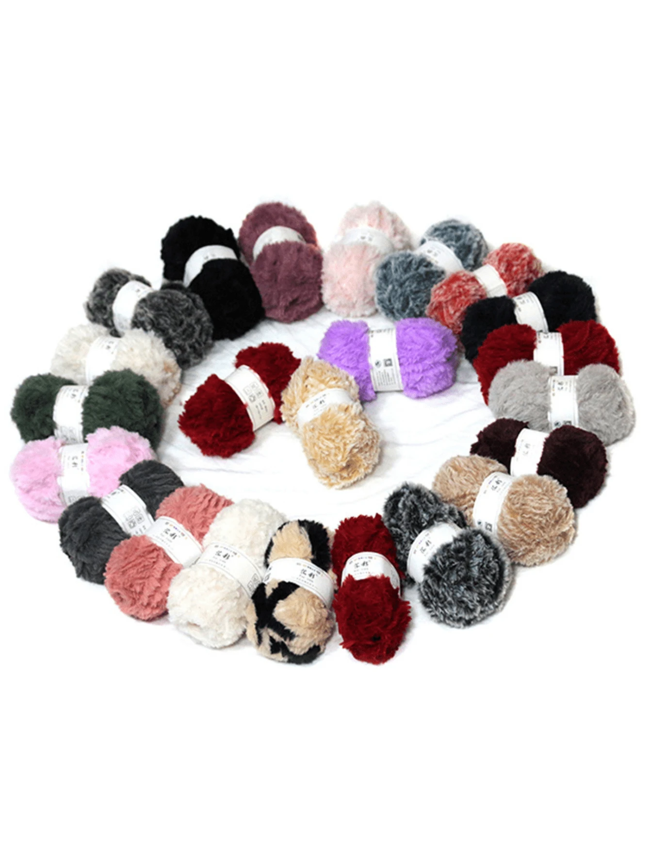 假水貂毛針織線,適用於diy帽子,圍巾,毛毯和仿製毛皮服裝