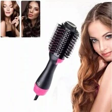 Cepillo de Aire Caliente, Peine Secador de Pelo Peine de Soplado Rizador de Pelo Ajustable Cepillo para Secador de Pelo Puede Rizado o Alisado el Cabello - Rojo - Ver 3