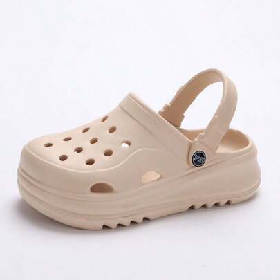 2024 New Style Thick Bottom Hollow Out Women's Sandals, Outdoor, Breathable, Closed Toe, Low-Heeled Casual Shoes