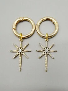 2 件合金金色水钻装饰鞋饰适用于靴子配件 DIY 个性化珠宝朋克可拆卸鞋吊坠装饰适合女士成人靴子圣诞节万圣节生日派对（不含鞋） - 金色 2個 - 查看 9