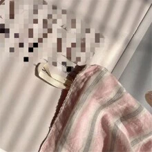 3 件套编织宿舍学生床上用品套装，青少年男孩/女孩房间，柔软透气，垂直条纹羽绒被套带拉链 + 2 件枕套 - Iceberg Green - 查看 11