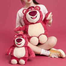 Miniso Muñeca de peluche de 15 pulgadas del oso de fresa de Disney, muñeca suave y acogedora, linda y cómoda para dormir, adorable decoración de sofá y cama